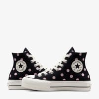 کتونی کانورس آل استار Chuck Taylor All Star Lift Polka Dots مشکی لژدار زنانه اورجینال