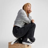 کتونی کانورس آل استار Chuck Taylor All Star Lift Polka Dots مشکی لژدار زنانه اورجینال