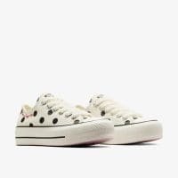 کتونی کانورس آل استار Chuck Taylor All Star Lift Polka Dots کرم لژدار زنانه اورجینال