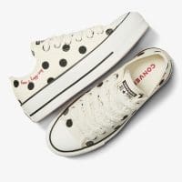 کتونی کانورس آل استار Chuck Taylor All Star Lift Polka Dots کرم لژدار زنانه اورجینال