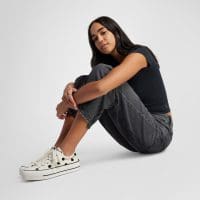 کتونی کانورس آل استار Chuck Taylor All Star Lift Polka Dots کرم لژدار زنانه اورجینال