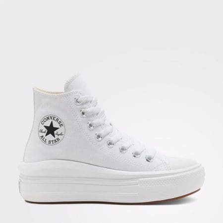 کتونی کانورس آل استار Chuck Taylor All Star Move سفید لژدار مردانه و زنانه اورجینال