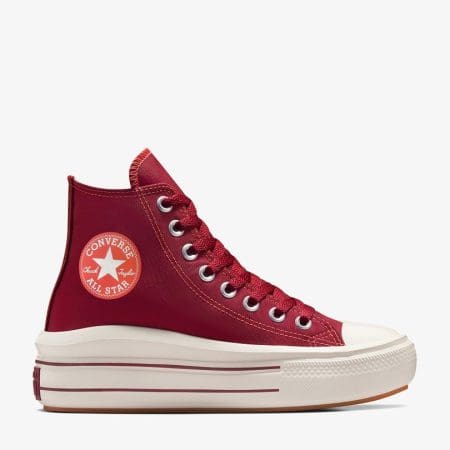 کتونی کانورس آل استار Chuck Taylor All Star Move Platform زرشکی زنانه لژدار اورجینال