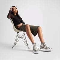 کتونی کانورس آل استار Chuck Taylor All Star Wedge لژدار Leopard کرم زنانه اورجینال