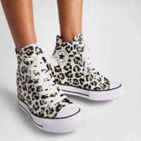 کتونی کانورس آل استار Chuck Taylor All Star Wedge لژدار Leopard کرم زنانه اورجینال