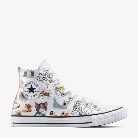 کتونی کانورس آل استار Chuck Taylor All Star x Tom & Jerry سفید مردانه و زنانه اورجینال