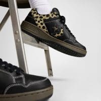 کتونی کانورس Weapon Leopard Print Pony Hair مشکی چرمی مردانه و زنانه اورجینال