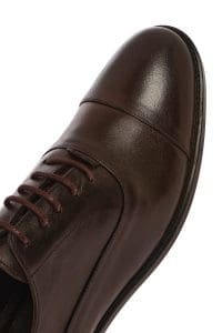 کفش رسمی مردانه قهوه‌ای چرمی بنددار دری مد