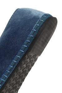 کفش لوفر زنانه آبی پارچه‌ای دری مد