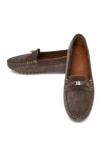 کفش لوفر زنانه خاکستری جیر بنددار دری مد