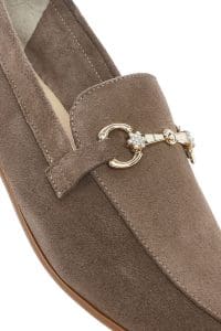 کفش لوفر زنانه خاکستری جیر بنددار دری مد