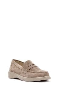 کفش لوفر زنانه خاکستری جیر راحتی دری مد