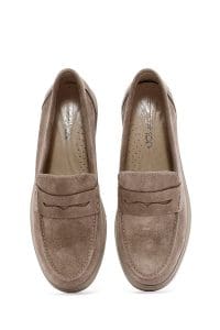 کفش لوفر زنانه خاکستری جیر راحتی دری مد