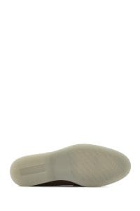 کفش لوفر زنانه خاکی جیر با اکسسوری دری مد