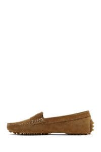 کفش لوفر زنانه خاکی جیر دری مد