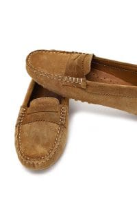 کفش لوفر زنانه خاکی جیر دری مد