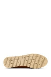 کفش لوفر زنانه خاکی چرمی بنددار دری مد