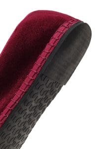 کفش لوفر زنانه زرشکی پارچه‌ای دری مد