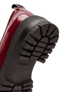 کفش لوفر زنانه زرشکی چرمی پاشنه لژدار دری مد