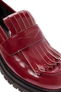 کفش لوفر زنانه زرشکی چرمی پاشنه لژدار دری مد