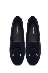 کفش لوفر زنانه سرمه‌ای جیر ریشه‌دار دری مد