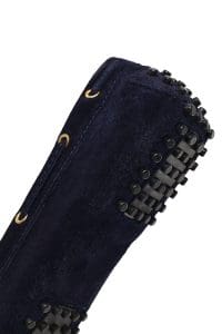 کفش لوفر زنانه سرمه‌ای جیر ریشه‌دار دری مد