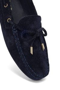 کفش لوفر زنانه سرمه‌ای جیر ریشه‌دار دری مد