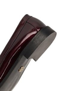 کفش لوفر زنانه شرابی رُگان چرمی دری مد