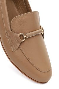 کفش لوفر زنانه صورتی چرمی بنددار دری مد