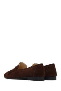 کفش لوفر زنانه قهوه‌ای جیر بنددار دری مد