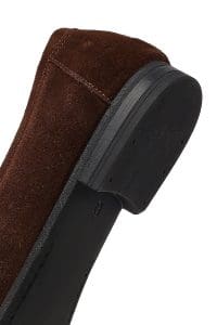 کفش لوفر زنانه قهوه‌ای جیر بنددار دری مد