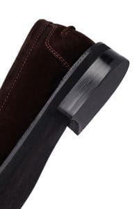 کفش لوفر زنانه قهوه‌ای جیر بنددار دری مد