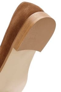 کفش لوفر زنانه قهوه‌ای جیر جزئیات قفل دری مد