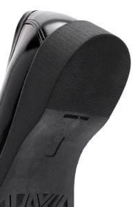 کفش لوفر زنانه مشکی رُگان چرمی راحتی بنددار دری مد