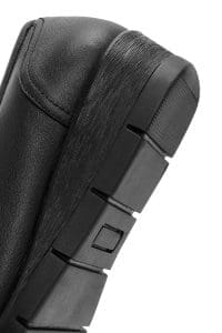 کفش لوفر زنانه مشکی پاشنه لژدار چرمی دری مد