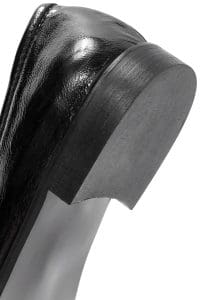 کفش لوفر زنانه مشکی چرمی با تکه‌های بنددار دری مد