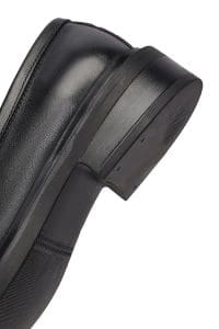 کفش لوفر زنانه مشکی چرمی بنددار دری مد