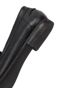 کفش لوفر زنانه مشکی چرمی بنددار دری مد