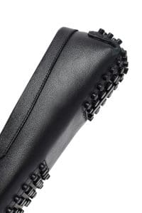 کفش لوفر زنانه مشکی چرمی بنددار دری مد