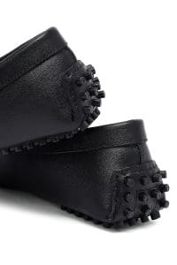 کفش لوفر زنانه مشکی چرمی بنددار دری مد