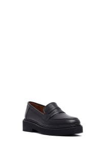 کفش لوفر زنانه مشکی چرمی دری مد