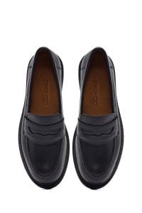 کفش لوفر زنانه مشکی چرمی دری مد