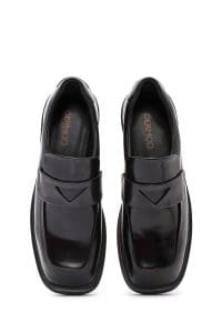 کفش لوفر زنانه مشکی چرمی دری مد