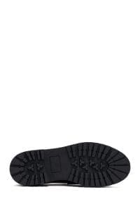 کفش لوفر زنانه مشکی چرمی دری مد