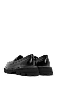 کفش لوفر زنانه مشکی چرمی دری مد