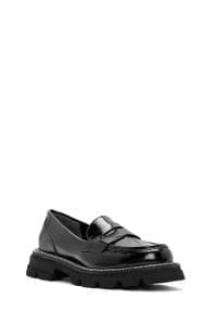 کفش لوفر زنانه مشکی چرمی دری مد