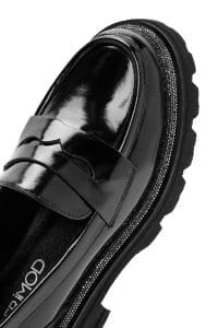 کفش لوفر زنانه مشکی چرمی دری مد