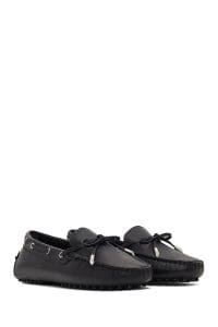 کفش لوفر زنانه مشکی چرمی ریشه‌دار دری مد