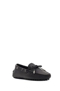 کفش لوفر زنانه مشکی چرمی ریشه‌دار دری مد