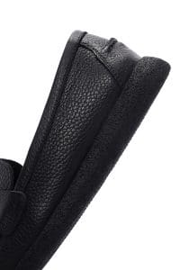 کفش لوفر زنانه مشکی چرمی ریشه‌دار راحتی دری مد